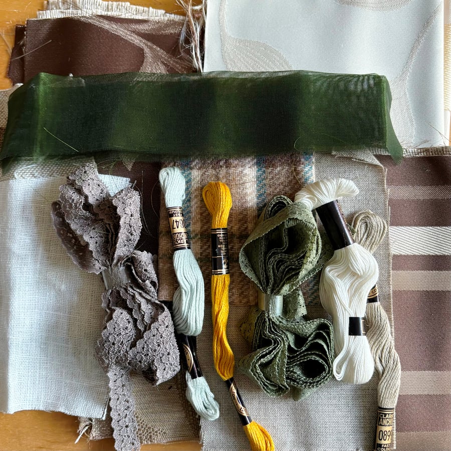 Slow sewing starter pack in greys and yellow