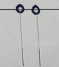 Dark Blue Teardrop Threader Earrings - Image 7