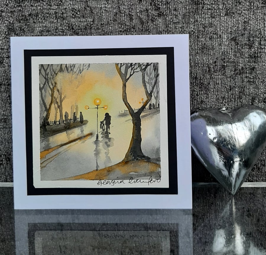 Handpainted Blank Card. Handmade. Letterbox Gift. Keepsake Heading Home