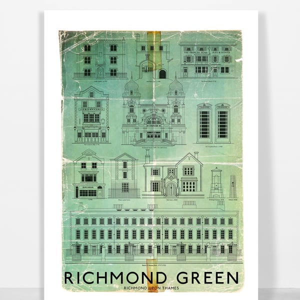 RICHMOND GREEN RUSTIC PAPER 2 A3 Print