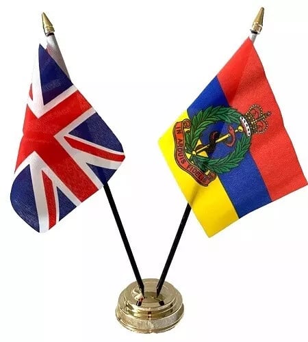 Royal Army Medical & Union Jack Friendship 2 Flag 12" Table Display