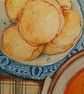 Cheesy scones and pumpkin soup on an autumn day original art  - Image 2