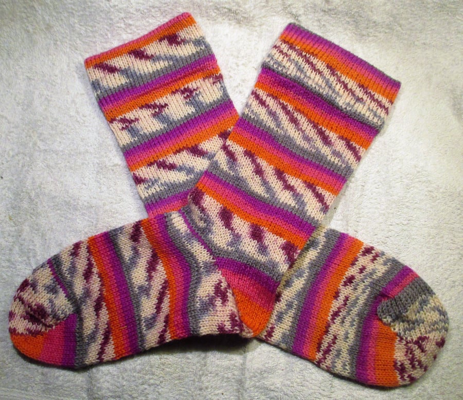 Hand made socks,size 4-6 UK, wool mix, unisex,special socks for special people, 
