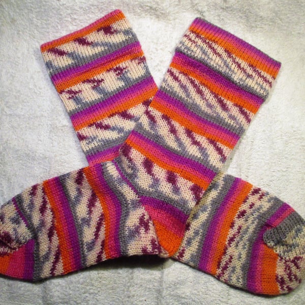 Hand made socks,size 4-6 UK, wool mix, unisex,special socks for special people, 