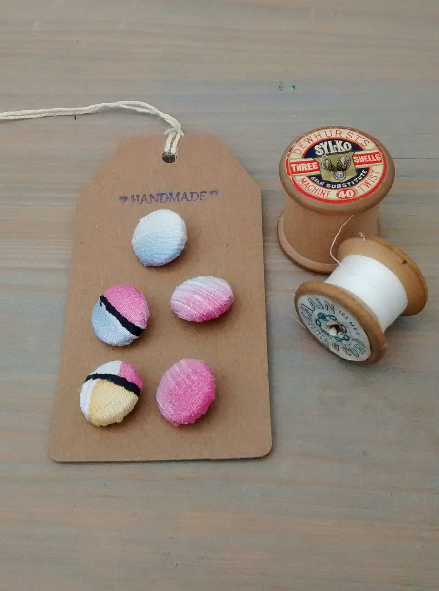 Handmade Silk Buttons, Free Postage