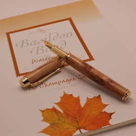 Handmade Masur Birch Fountain Pen in Gold