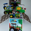 Boys 4th Birthday Card With Tractors