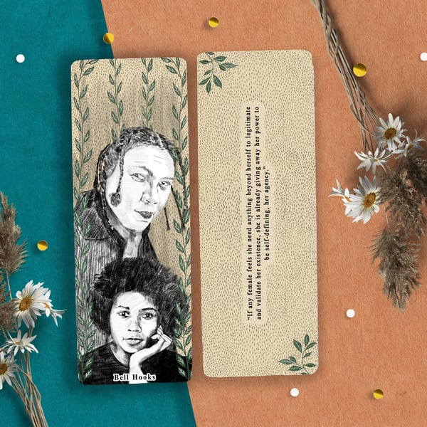 Author bookmark, feminist author bookmarks, Female author bookmark, Bell Hooks
