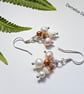 Huggie Cluster Pearls & Ethiopian Wello Opal Sterling Silver Earrings  - Image 2
