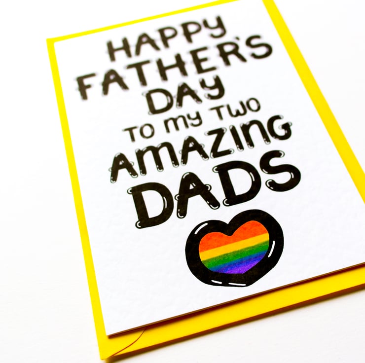 Gay Dads Father's Day Card From Daughter, Son - Folksy