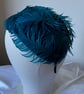 Peggy - Teal Feather Felt Fascinator - Special Occasion - Wedding Guest - Image 4