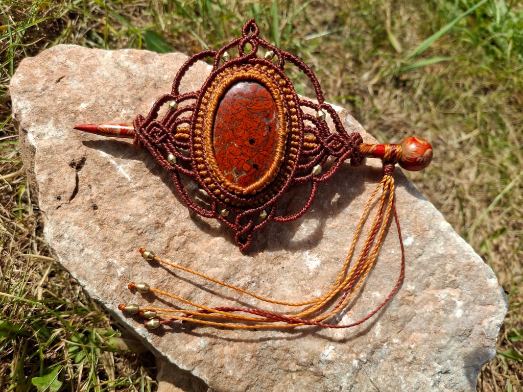 Red Jasper Hair Barette 