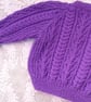 Unisex Cable and Arrow Patterned V Neck Cardigan, Custom Make, Aran Cardigan - Image 9