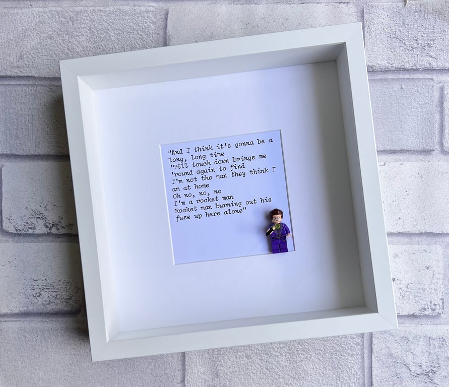 Elton John Inspired Lyrics Personalised Frame