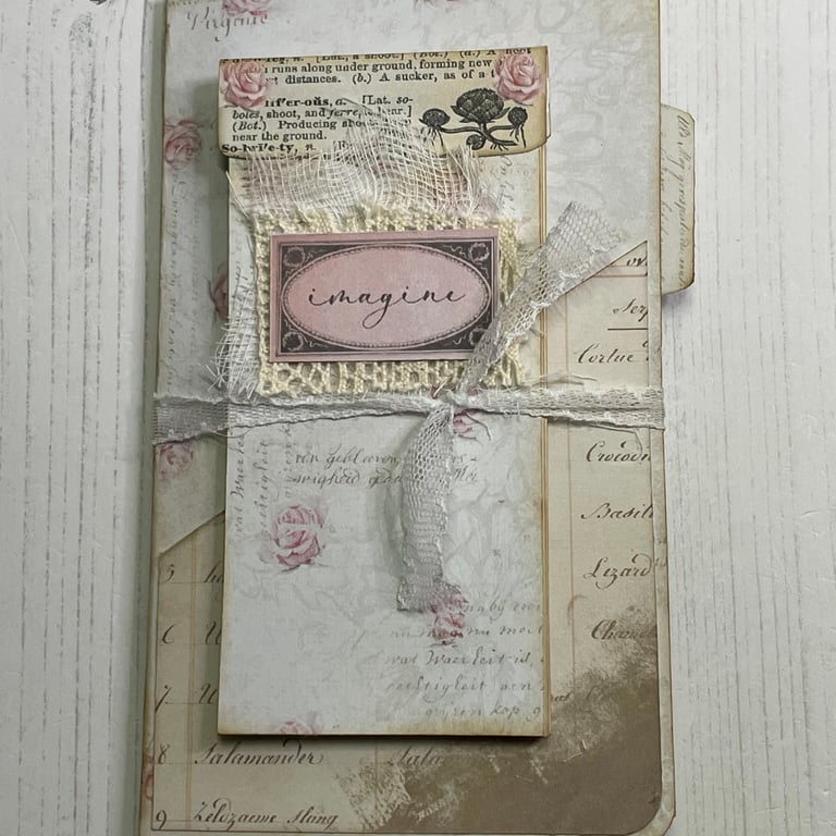 Folio - Shabby Pink Pocket Folio by  Carolee Crafts  PB9  - 0001