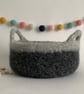 FELTED 'FUSSPOT' BOWL, desk tidy. Greys(with handles ) . Hygge.