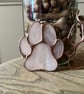 Blush opal stained glass paw decoration - dog lover gift