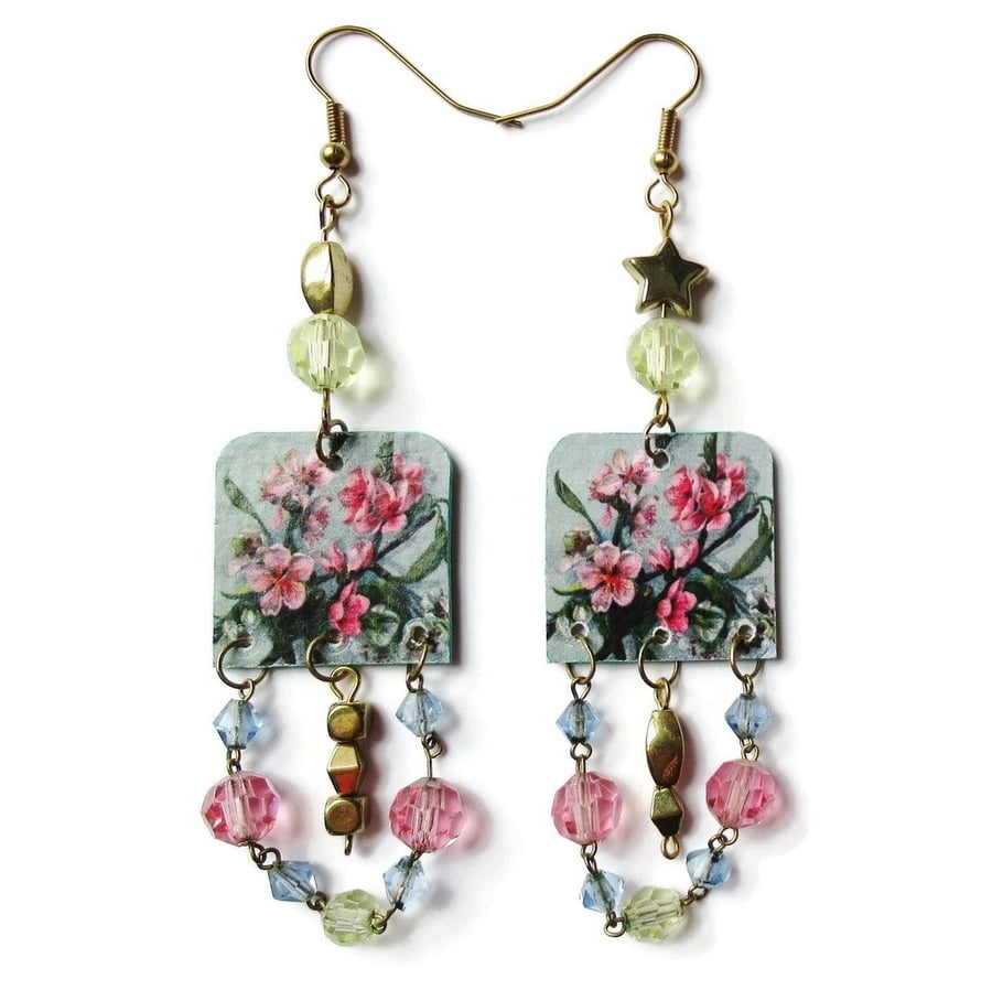 Long deals floral earrings