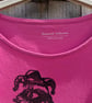 Handprinted lino jester raccoon upcycled t-shirt medium  - Image 3