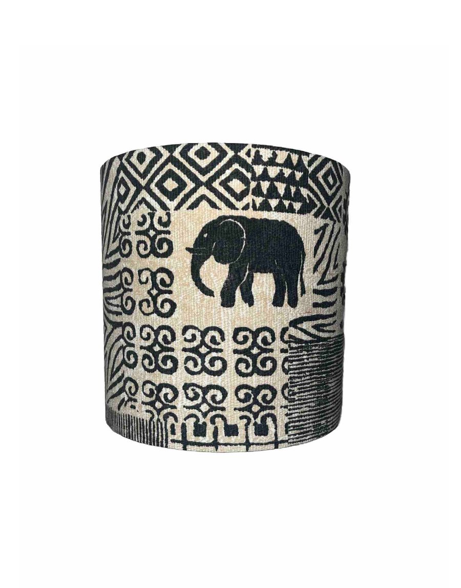 Handmade Benghala Fabric African Elephant Cotton Lampshade