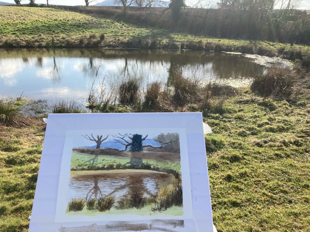 Ingleby pond (Original Watercolour) watercolour painting 