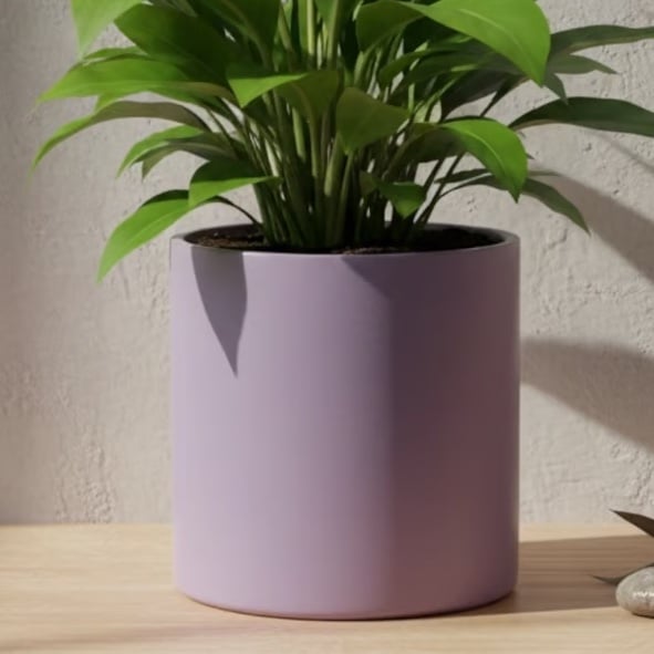 Large Statement 19cm Soft Lilac Purple Round Plant Pot