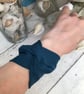 Teal blue twist wide cuff bracelet cover up, gift idea cuff bracelet  - Image 2