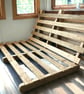Wooden Futon Frame Rustic Sofa Bed Reclaimed Wood THE NOTTINGHAM - Image 4