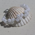 Crackled Clear Quartz Gemstone Beaded Chakra Bracelet "Enchanted Ice"