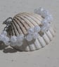 Crackled Clear Quartz Gemstone Beaded Chakra Bracelet "Enchanted Ice"