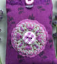 Hand Embroidered Chequered Lavender Bag - Image 2