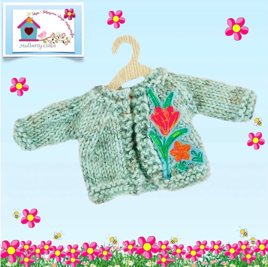 Reserved for Maddie - Turquoise Embroidered Cardigan