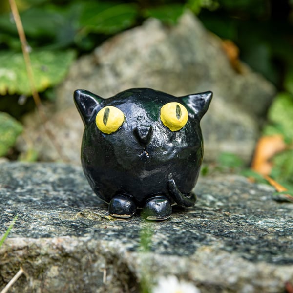 Ceramic black cat ornament