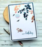 Son Birthday Card - copper and navy, leaves and branches, blank inside - Image 2