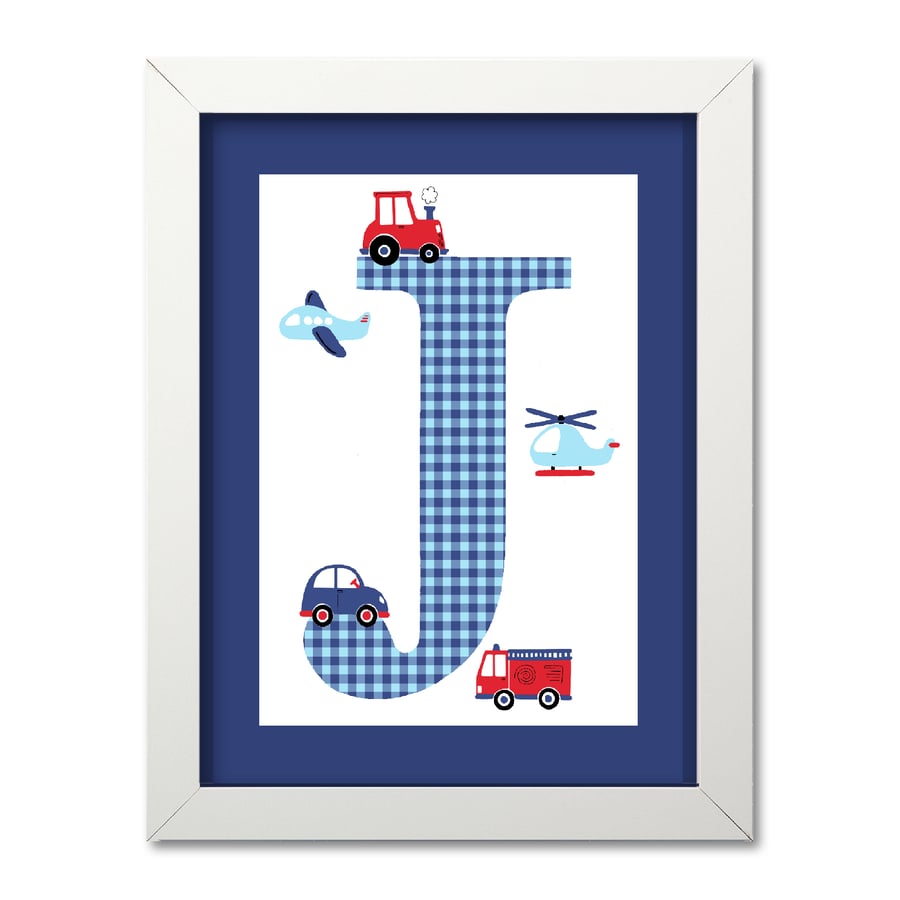 Boys Transport Personalised Nursery Print
