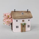 Pink Blossom Country Cottage - Wooden House. Made to Order 