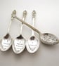 We Four Kings, apostle coffeespoons, handstamped, funny, small, mismatched set - Image 1