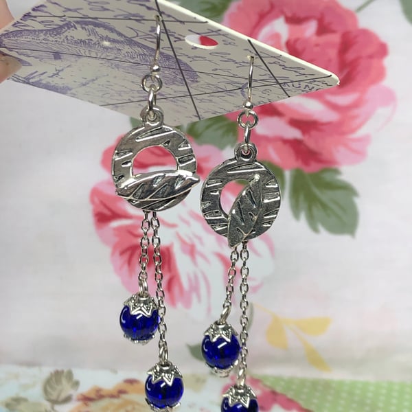 Versatile two way cobalt earrings