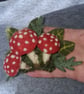 Needle Felted Toadstool Mushroom Hair Clip Handmade Hair Accessory