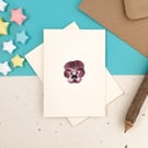 Viola pressed flower printed card, birthday, anniversary, thank you