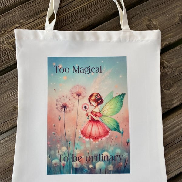 Fairy Tote Bag – Magical Reusable Polyester Shopping Bag – Lightweight Foldable 