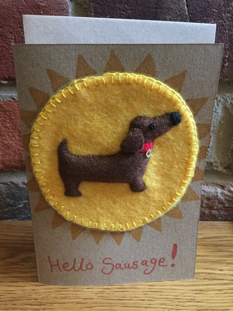 Hello Sausage - Sausage dog greetings card