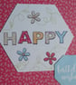 Happy Birthday Card - Stitched Floral Design - Image 2