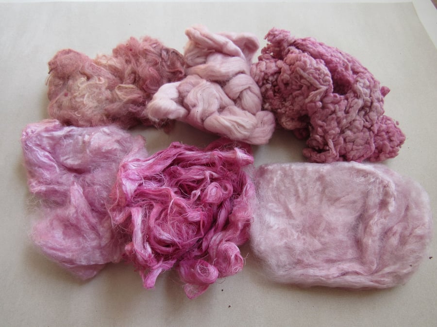 Natural Dye Sappanwood Pink Mixed Plant Fibre Texture Craft Pack