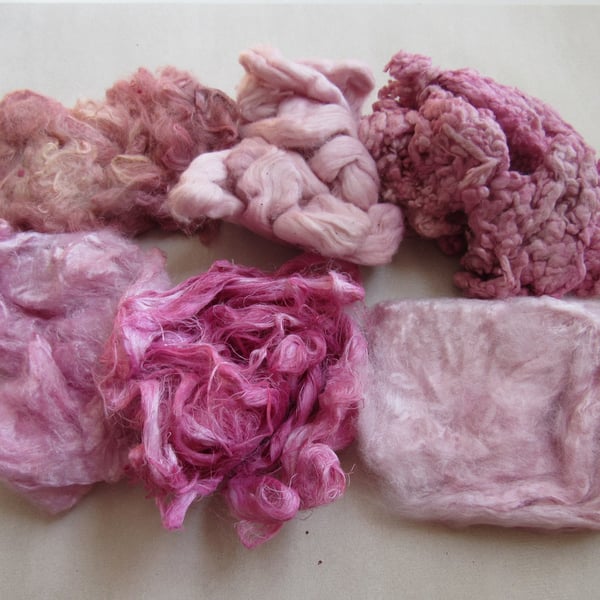 Natural Dye Sappanwood Pink Mixed Plant Fibre Texture Craft Pack