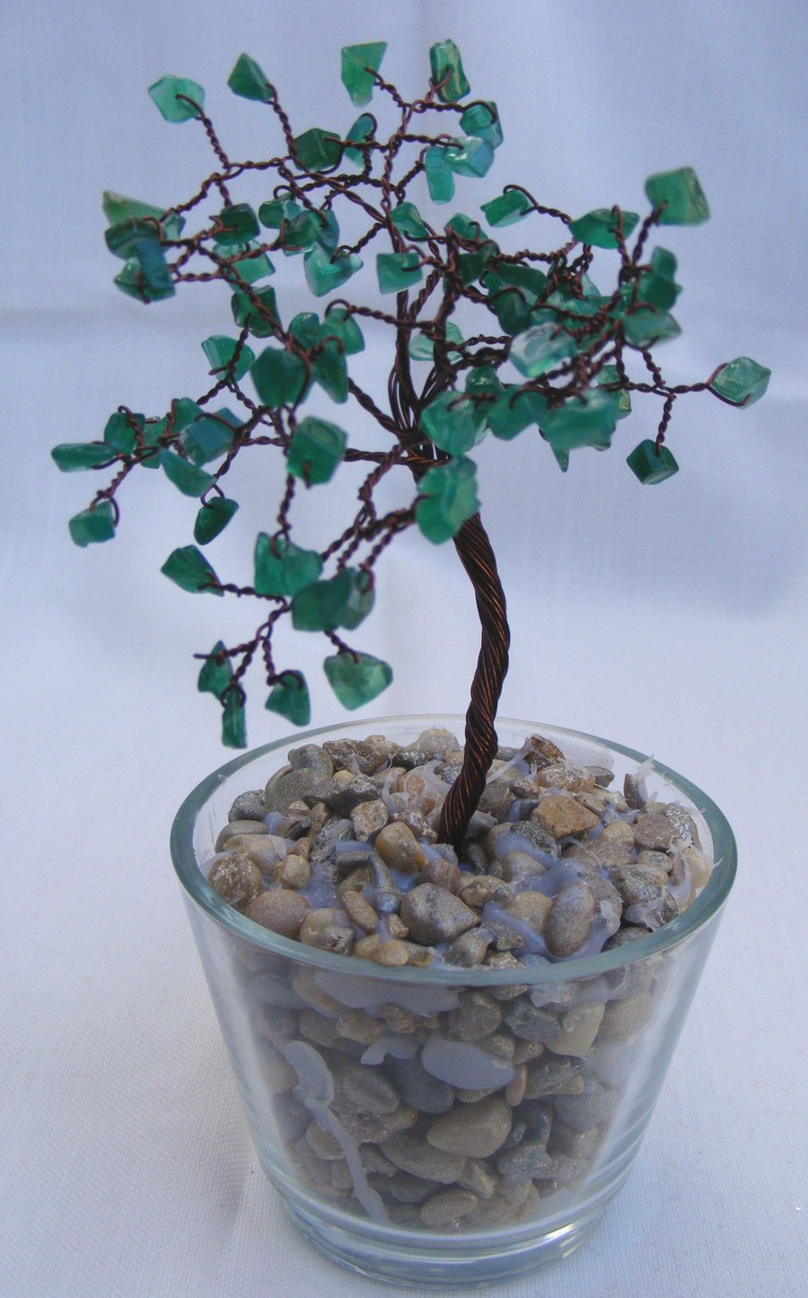 Green onyx gemstone tree of life ornament