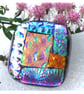 Patchwork Dichroic Fused Glass Brooch 083 Handmade  - Image 3
