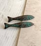 Two large Mykonos Fish pendants, jewellery making supplies, fish gift