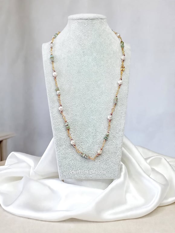 Pearl & Horseshoe Crab Shell Necklace