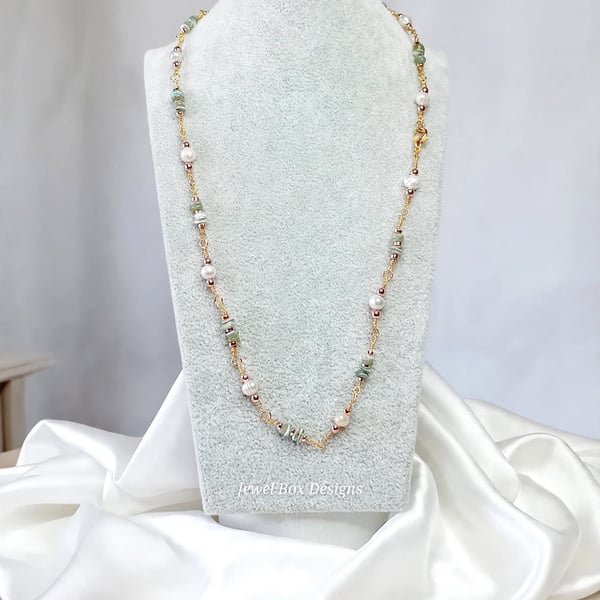Pearl & Horseshoe Crab Shell Necklace